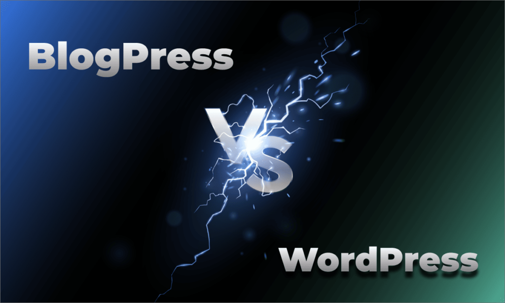 an illustration with the text blogpress-vs-wordpress