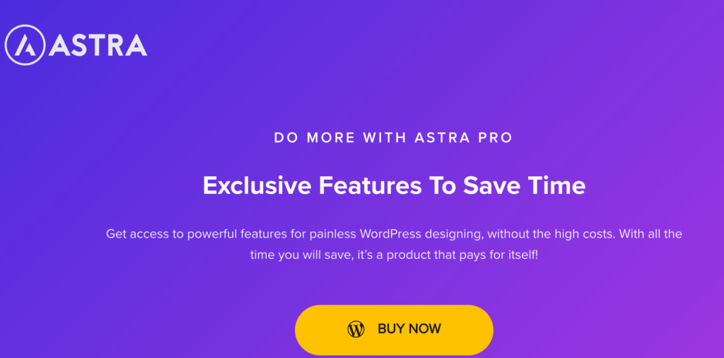 astra theme home page overview