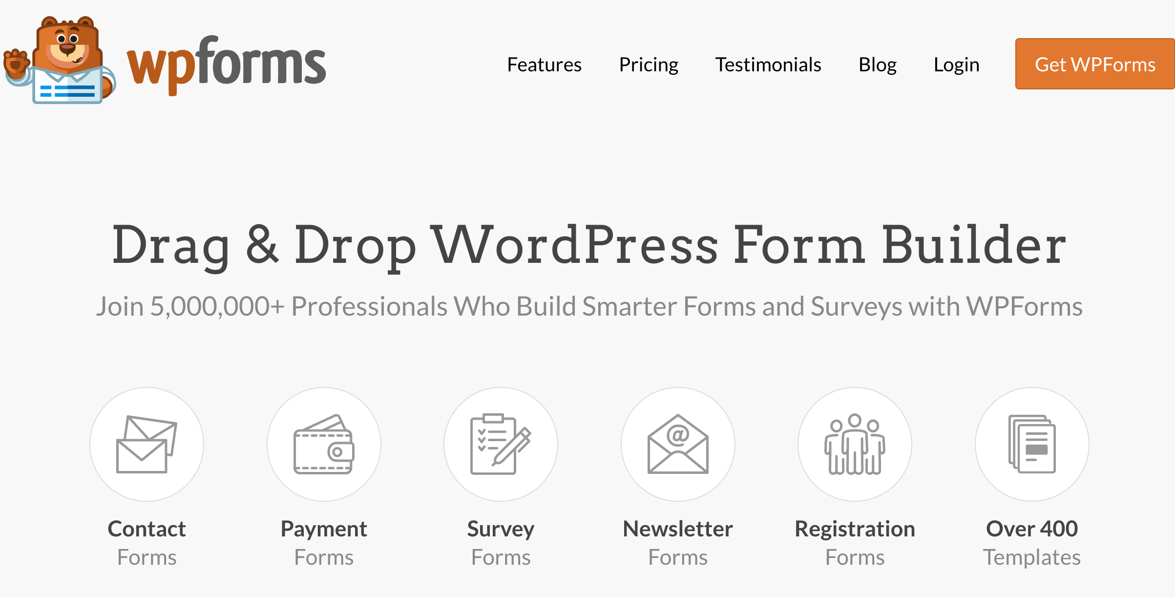 wpforms plugin home page overview