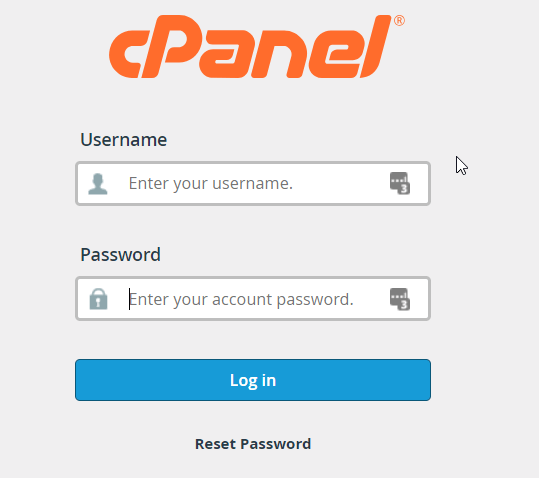 cPanel dashboard user login overview