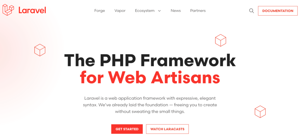 laravel-website-home-page-overview